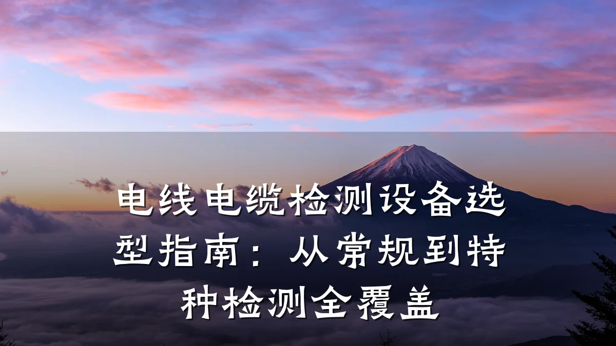电线电缆检测设备选型指南:从常规到特种检测全覆盖