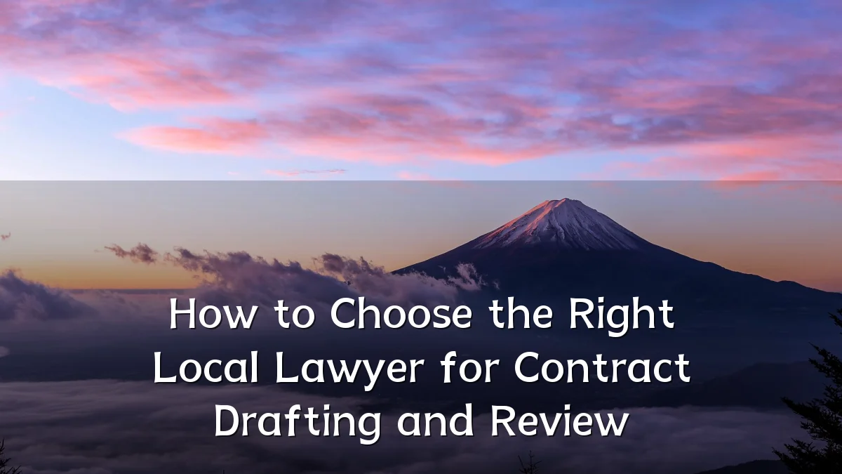 How to Choose the Right Local Lawyer for Contract Drafting and Review
